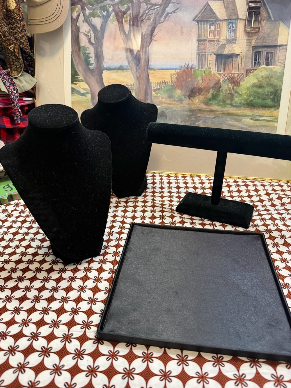 Black Velvet Jewelry Display Set - Unbranded